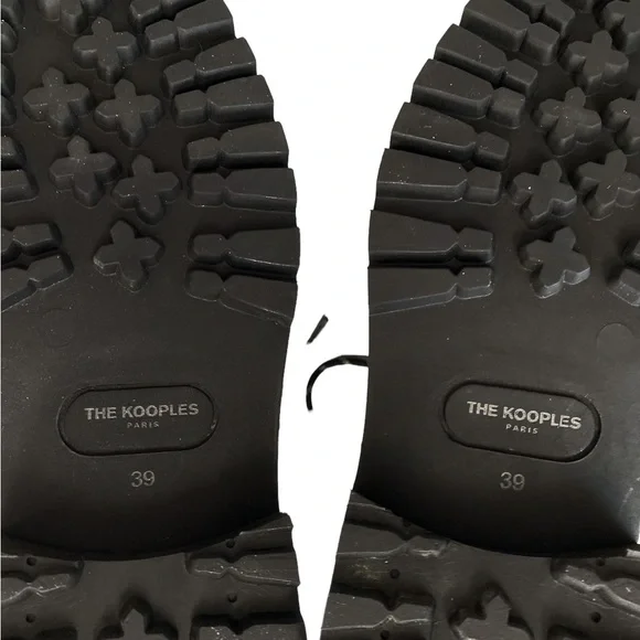 NWT The Kooples High Top Black Leather Biker Combat Boots In Ranger Style Size 8 - Picture 14 of 16